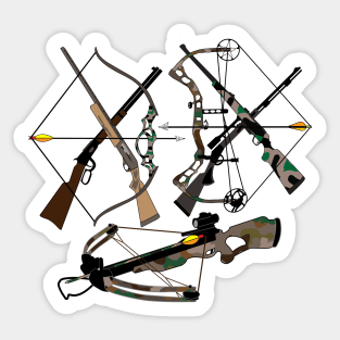 Hunting, illustration, archery, weapons, hunter toys Sticker